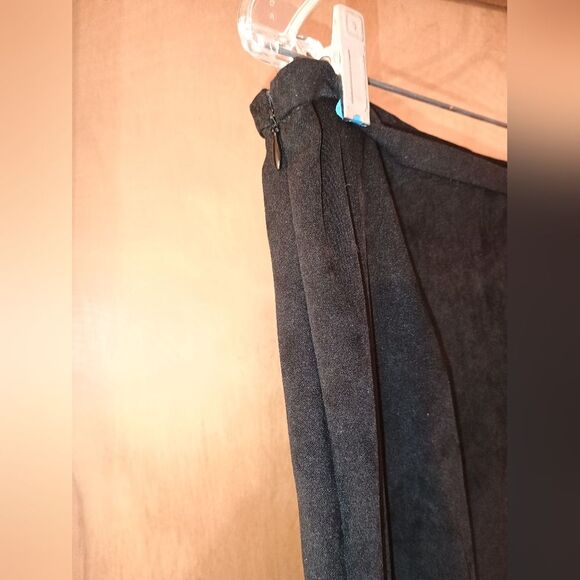 Tribal Skirt Midi Black Size 14 Ultra Suede Style Waist 17 In Flat 38 In Length - Picture 6 of 8